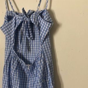 small blue plaid dress